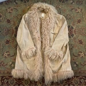 penny lane genuine suede and wool coat